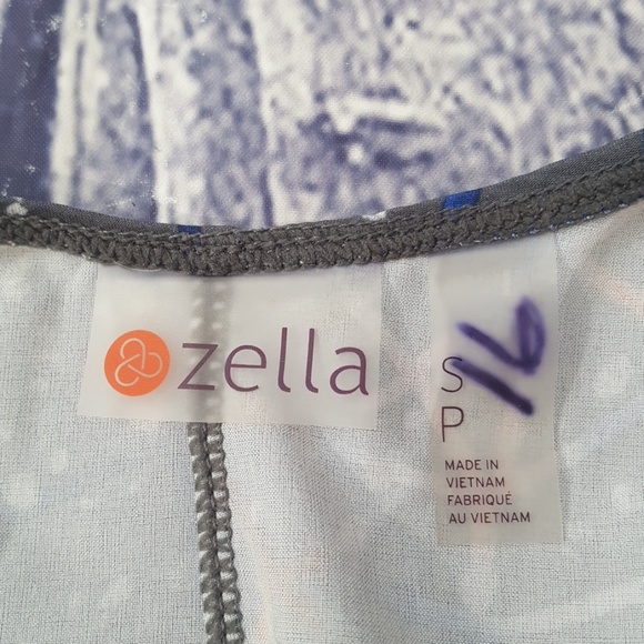 Zella Yoga Strappy Top Grey w/Red and Blue, Small - Picture 4 of 5